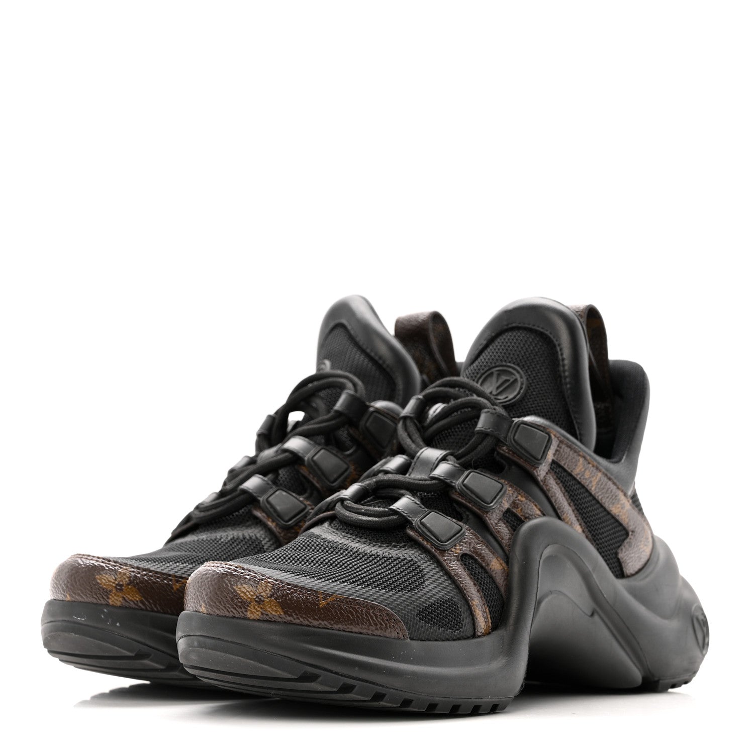 Louis Vuitton Calfskin Patent Monogram LV Archlight Sneakers 36 Black