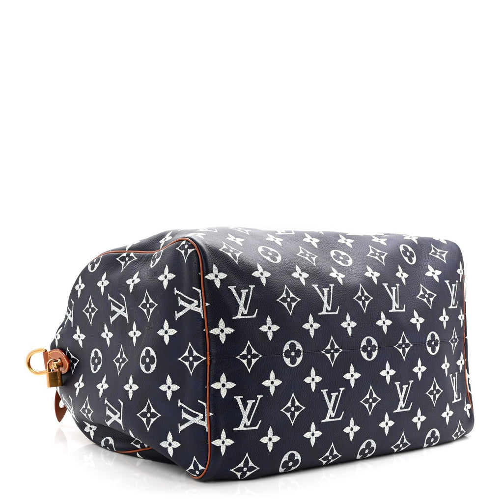 Louis Vuitton Calfskin Monogram Speedy P9 Bandouliere 50 Indigo