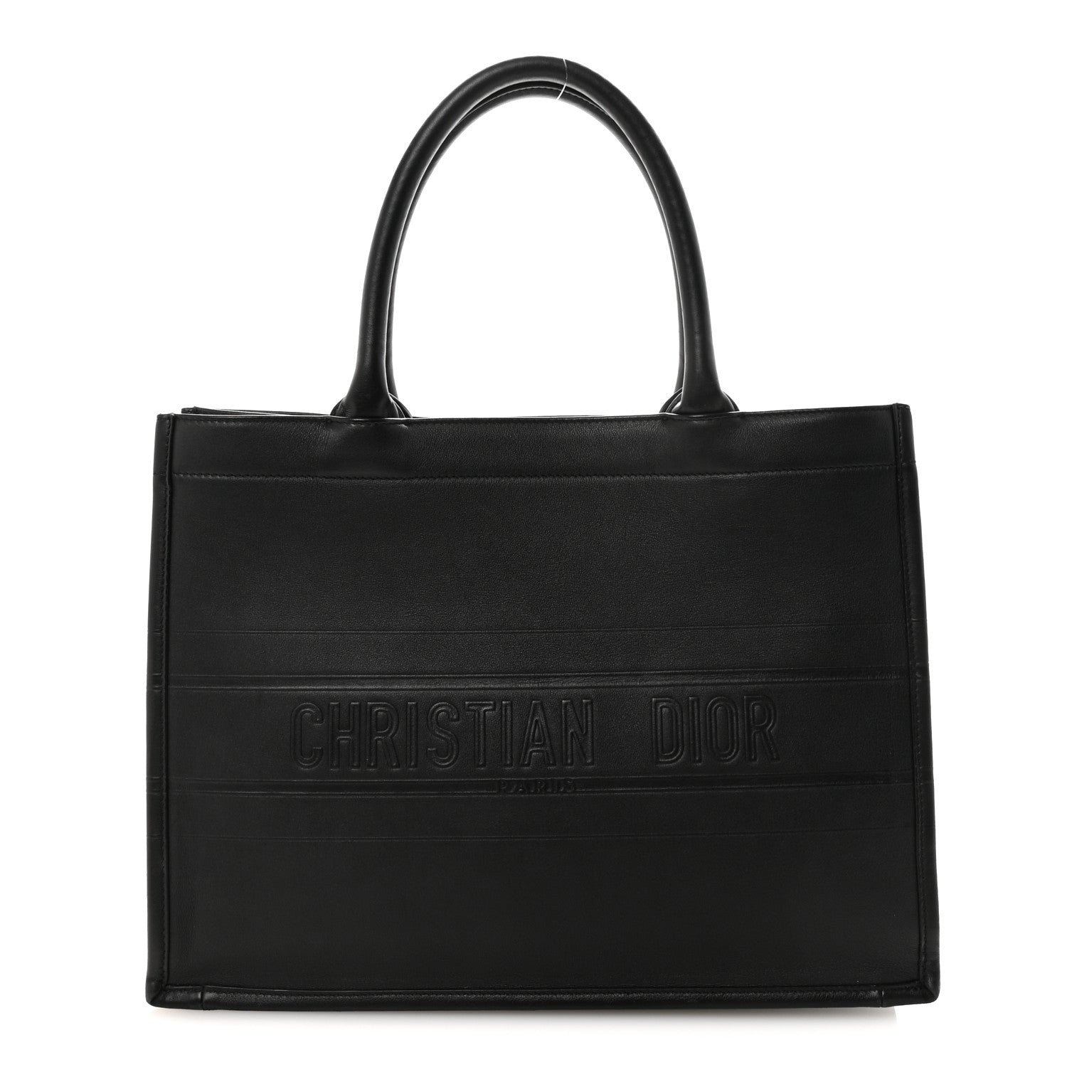 Christian Dior Calfskin Embossed Medium Book Tote Black