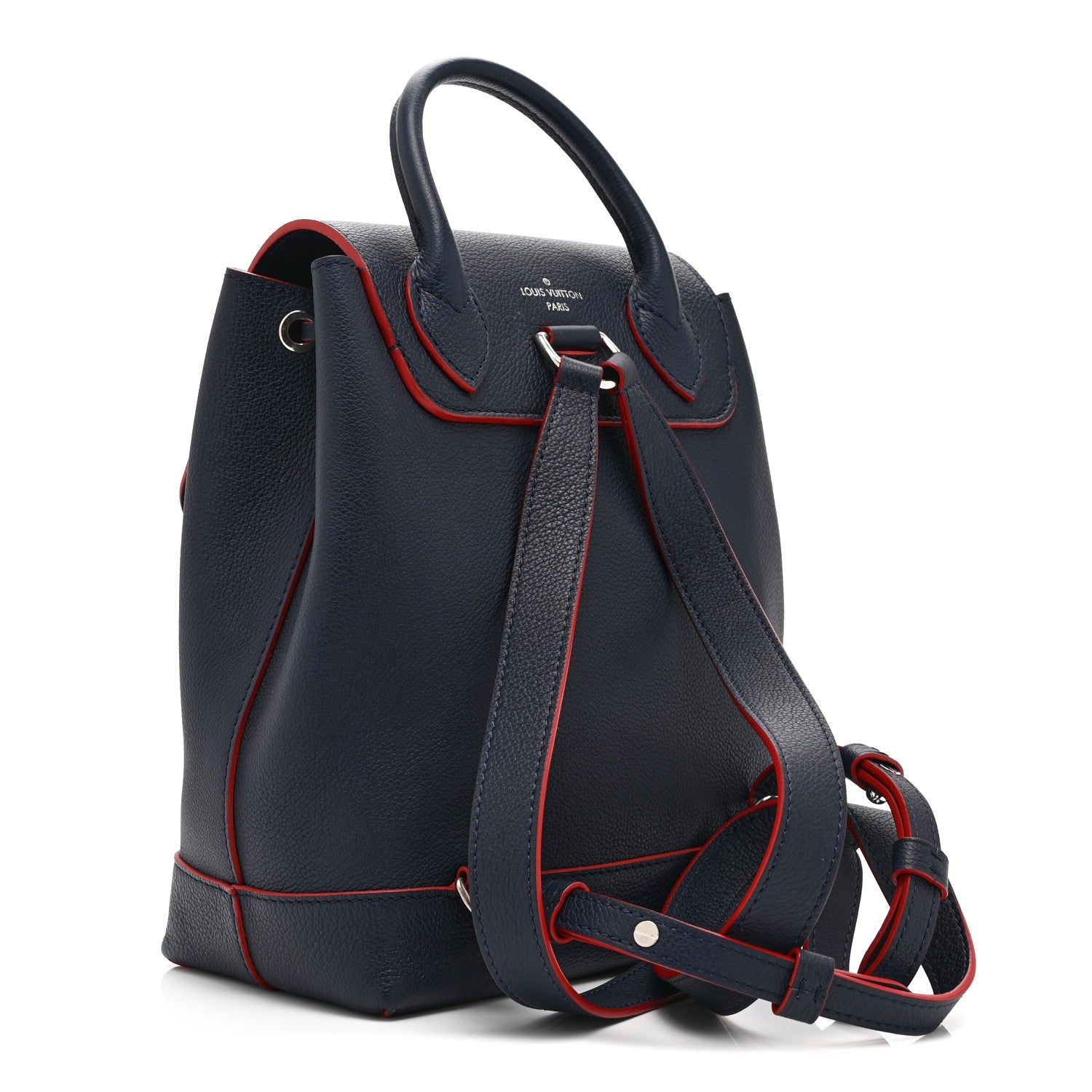 Louis Vuitton Soft Calfskin Lockme Backpack Marine Rouge