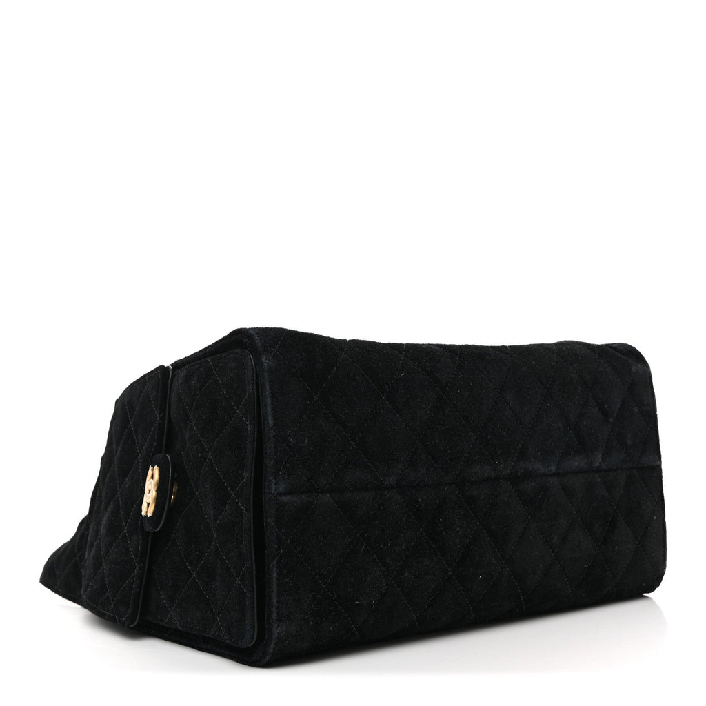 Chanel Suede Quilted Medium Chanel 25 Handbag Black