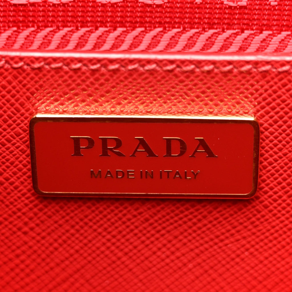 Prada Saffiano Lux Large Galleria Double Zip Tote Fuoco