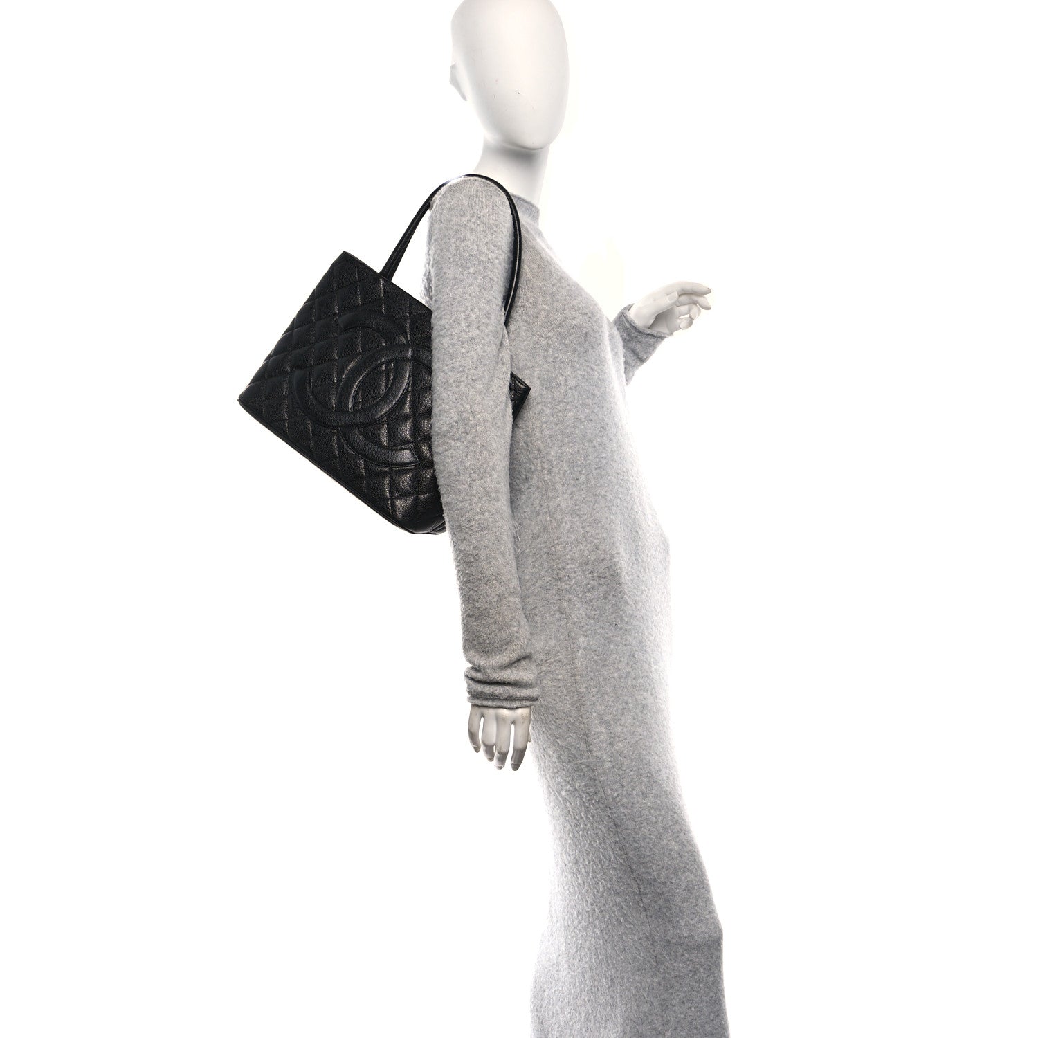 Chanel Caviar Quilted Medallion Tote Black