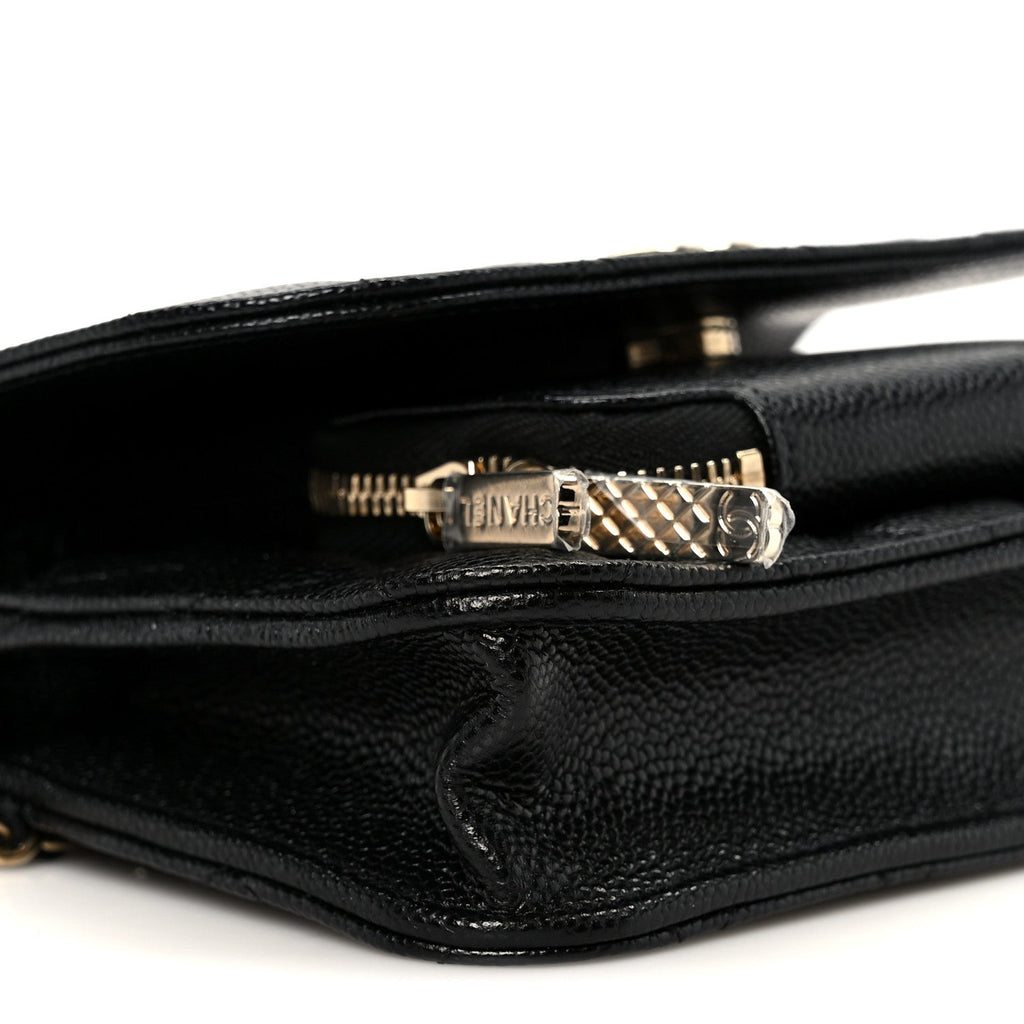 Chanel Caviar Quilted Business Affinity Clutch With Chain Black
