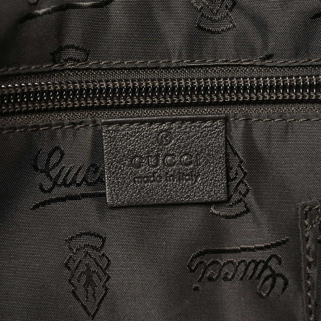 Gucci Guccissima Medium Flat Messenger Bag Black