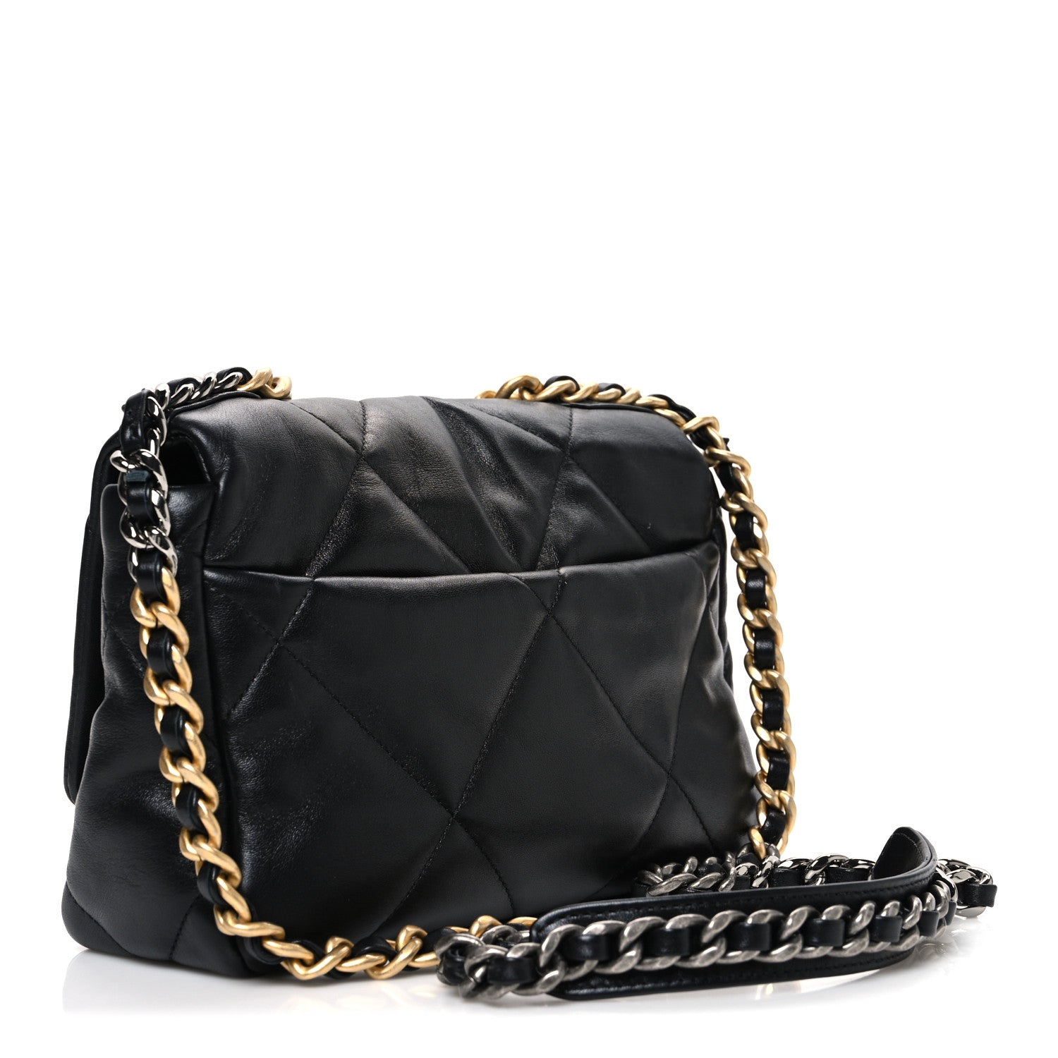 Chanel Lambskin Quilted Medium Chanel 19 Flap Black