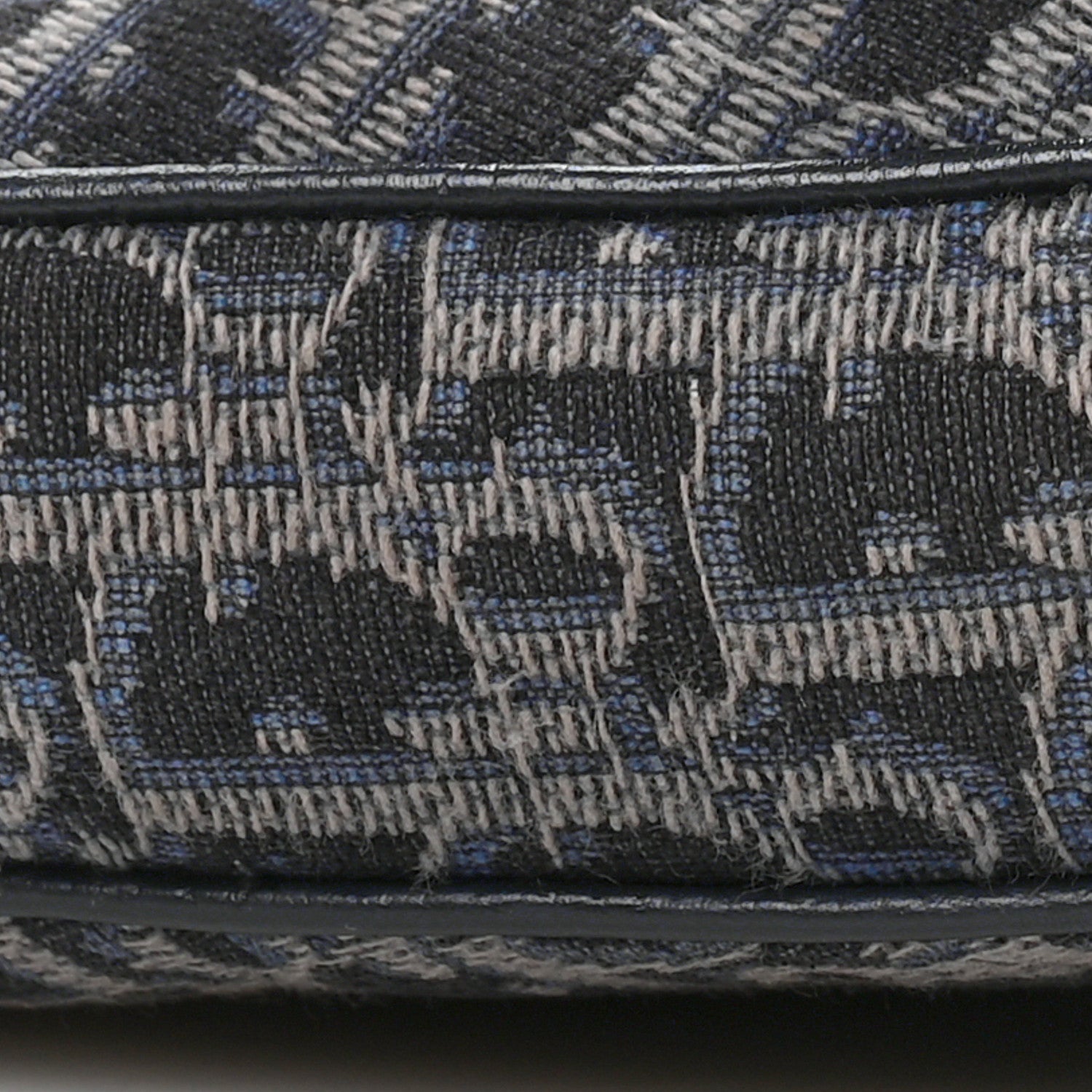 Christian Dior Oblique Mens Saddle Bag Black Blue