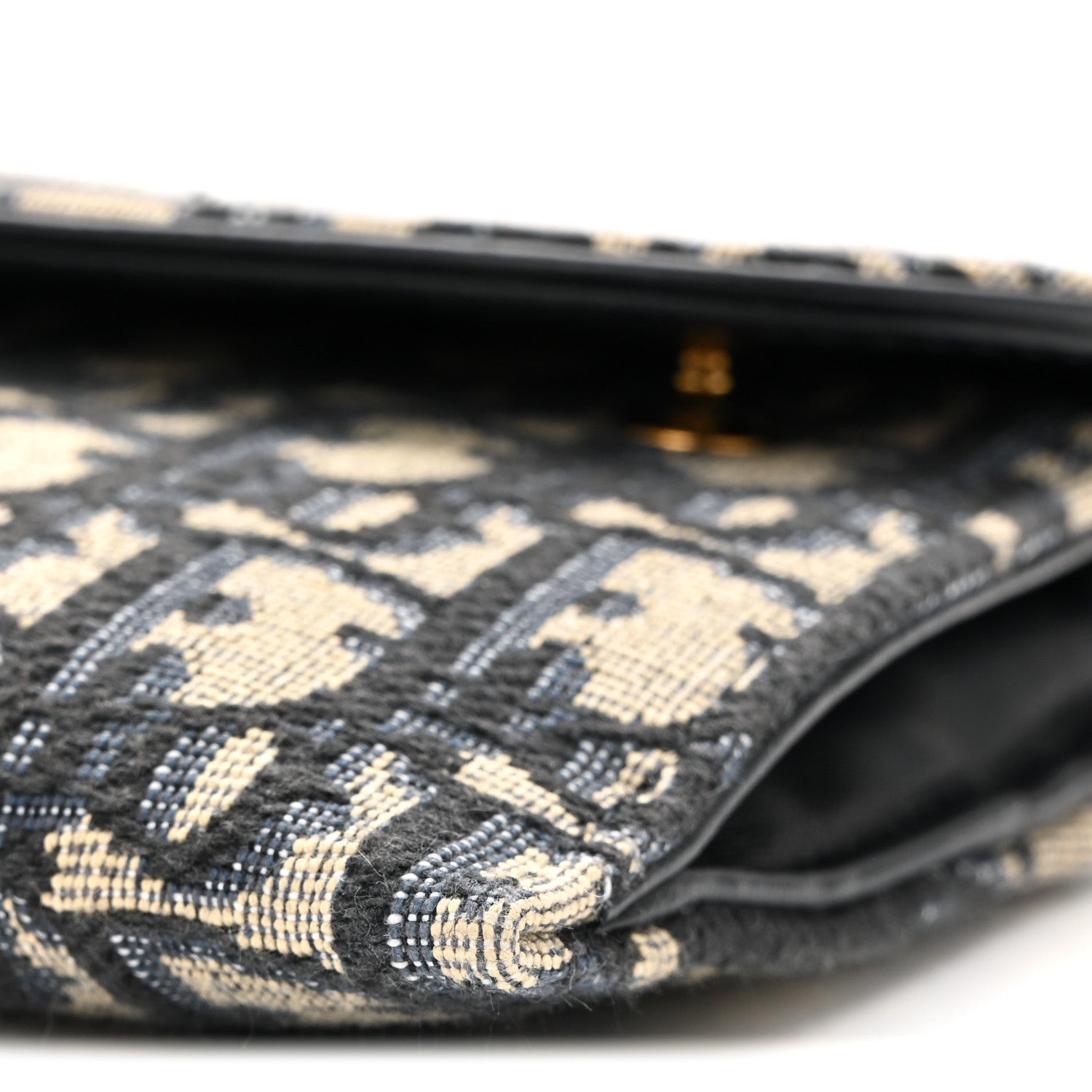 Christian Dior Oblique Saddle Chain Long Wallet Blue