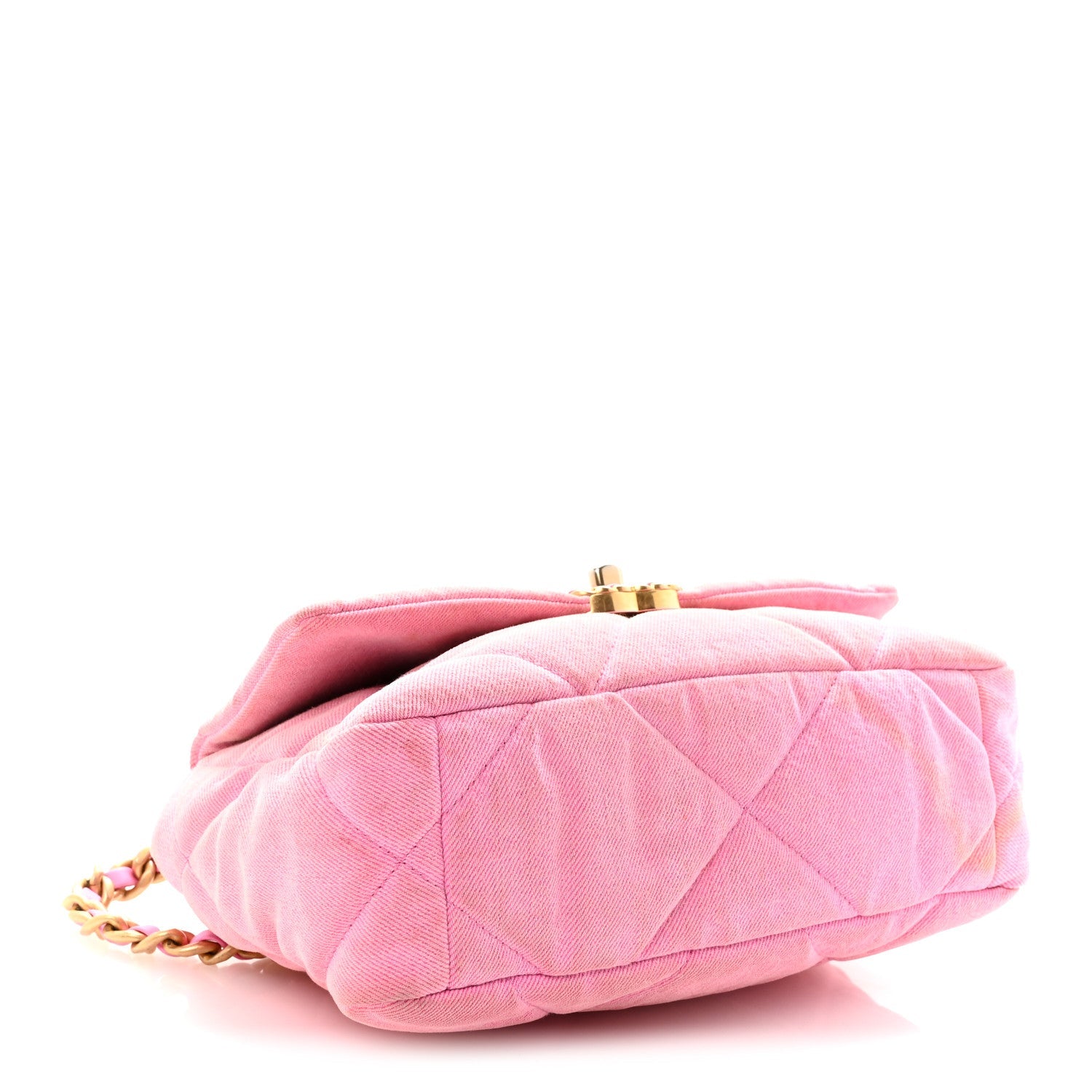Chanel Denim Quilted Medium Chanel 19 Flap Neon Pink