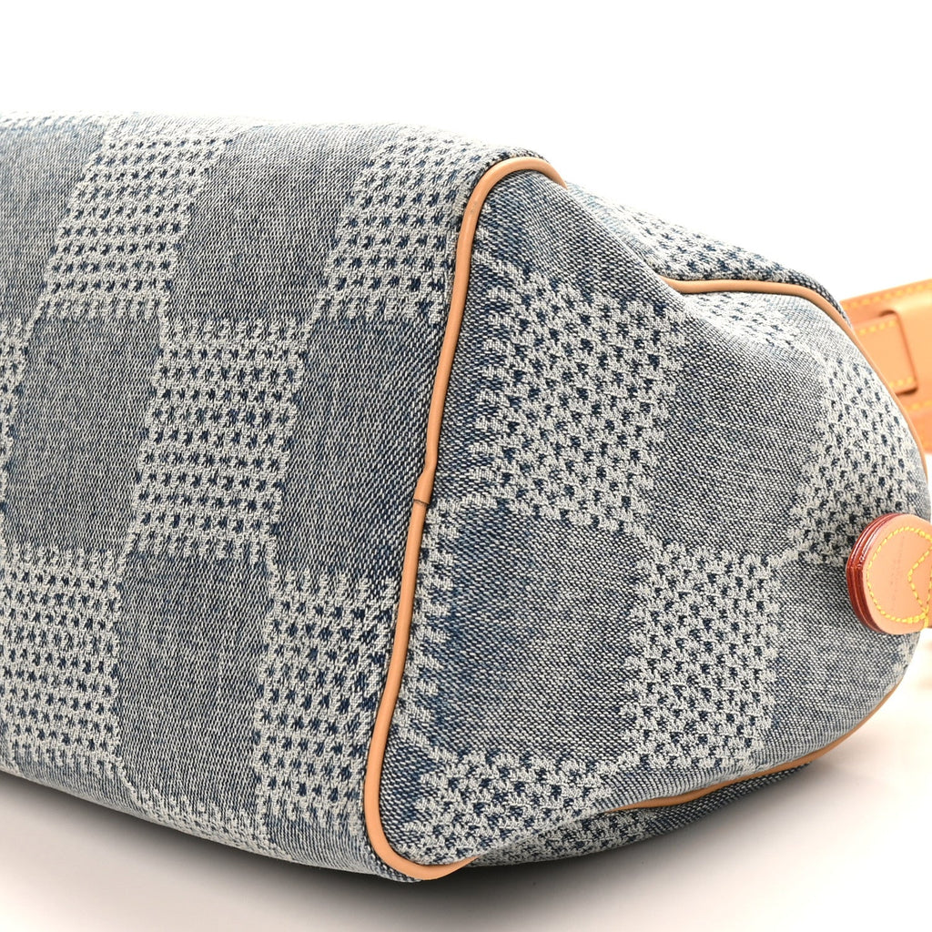 Louis Vuitton Damier Denim 3D Speedy Bandouliere 25 Bleu