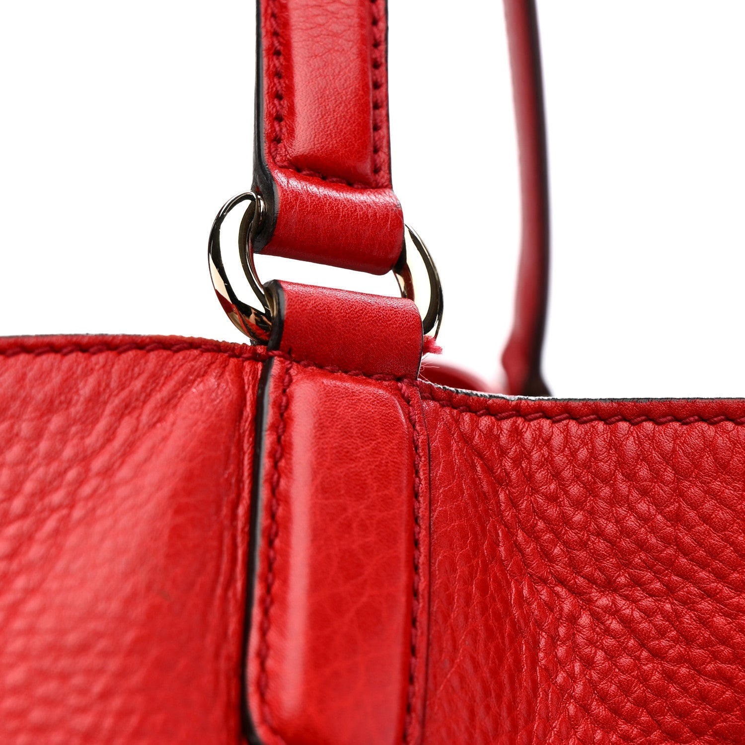 Gucci Pebbled Calfskin Large Soho Shoulder Bag Red
