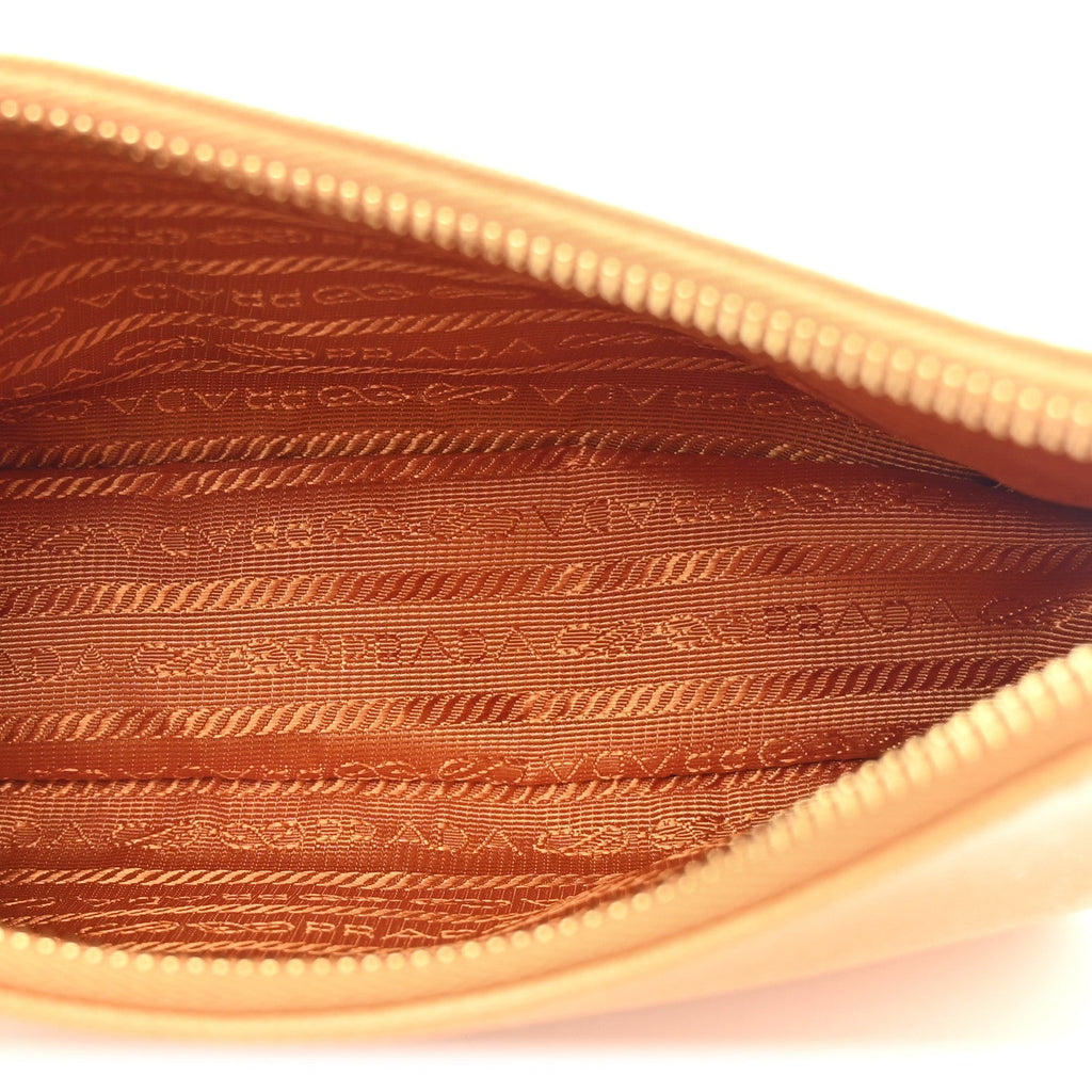 Prada Saffiano Lux Mini Re-Edition Shoulder Bag Arancio