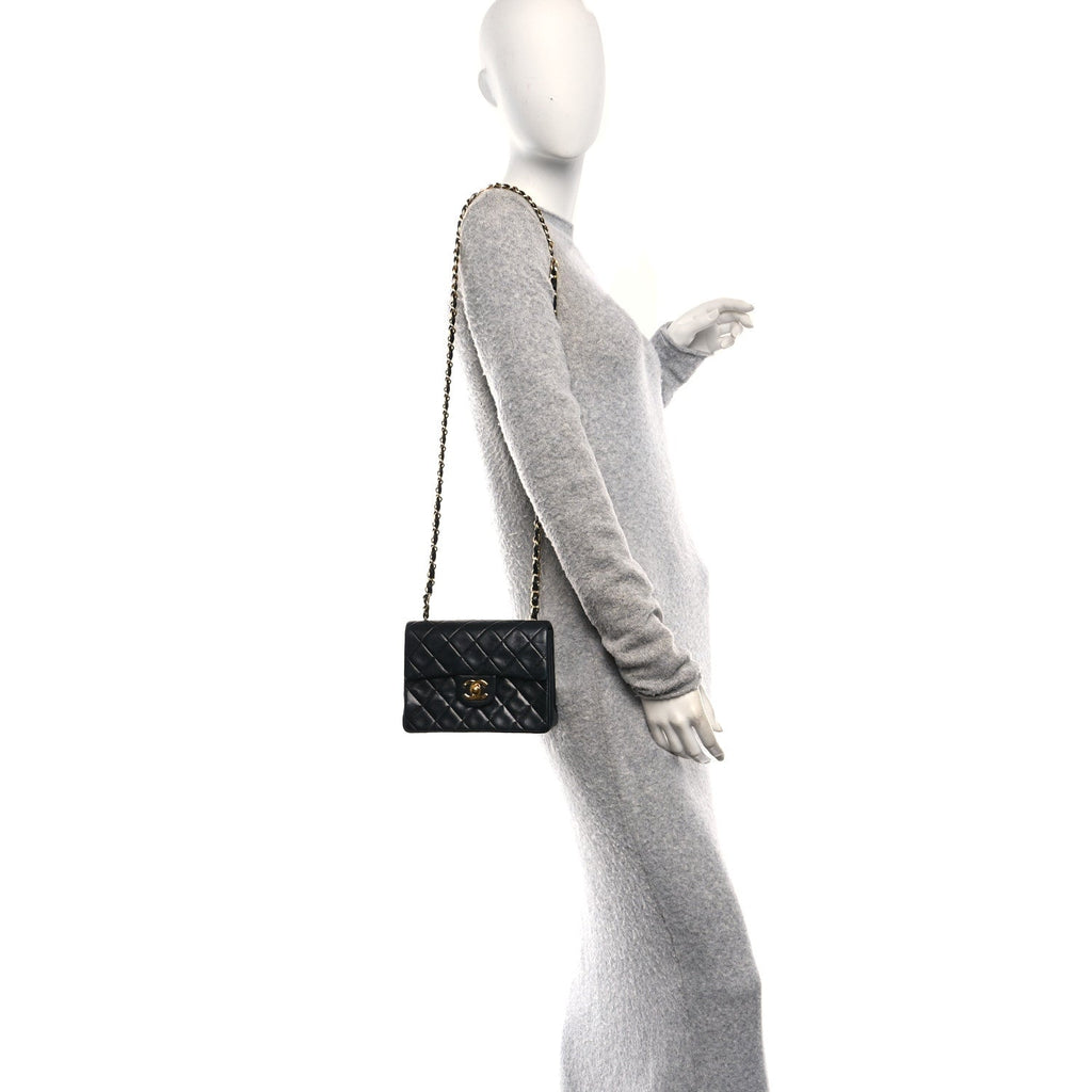 Chanel Lambskin Quilted Mini Square Flap Black