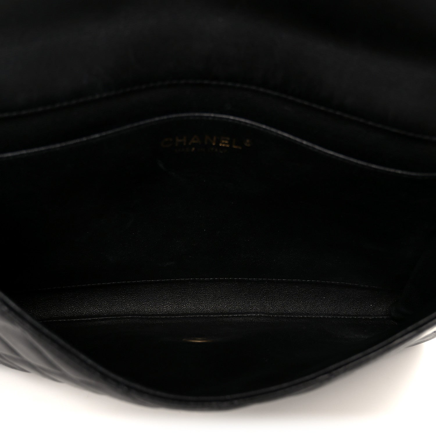 Chanel Lambskin Quilted Clutch With Chain Flap Black