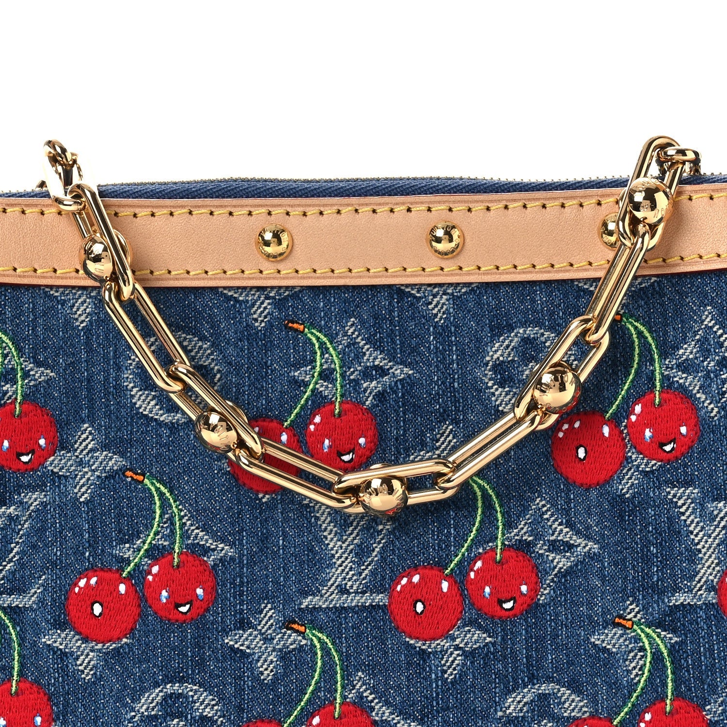 Louis Vuitton LV X TM Monogram Denim Cerises Pochette Accessories Blue