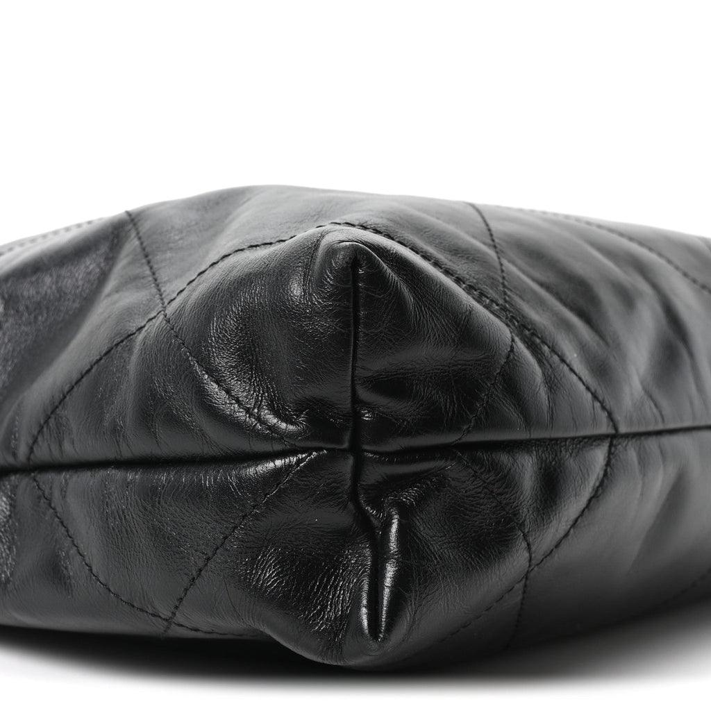 Chanel Shiny Calfskin Quilted Small Chanel 22 Black