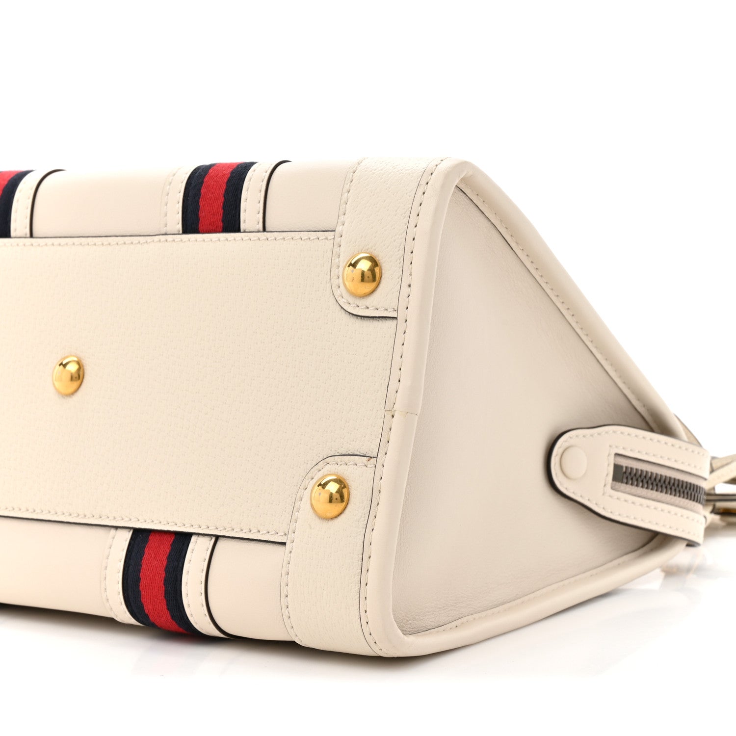 Gucci Koi Calfskin Medium Bauletto Duffle Top Handle Bag White