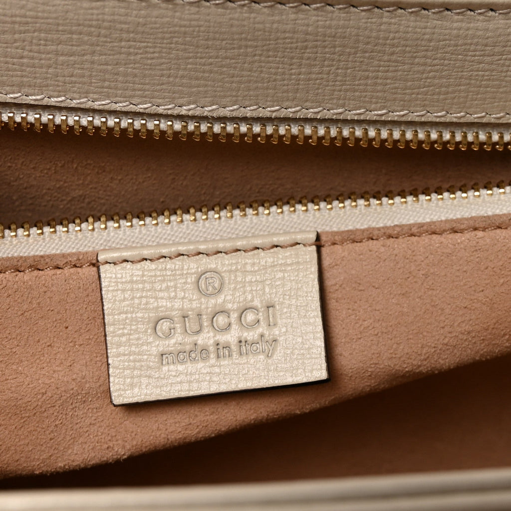 Gucci Azalea Calfskin Horsebit 1955 Shoulder Bag Mystic White