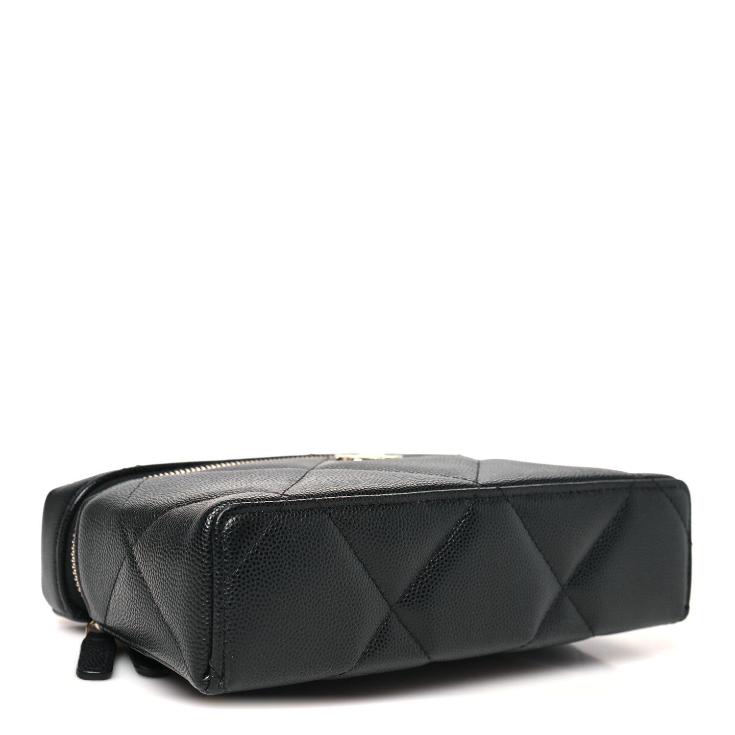 Chanel Caviar Quilted Top Handle Slim Vanity With Chain Black