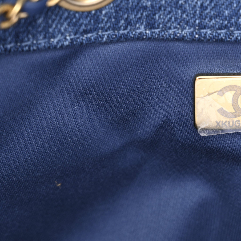 Chanel Washed Denim Quilted Medium Chanel 25 Handbag Blue