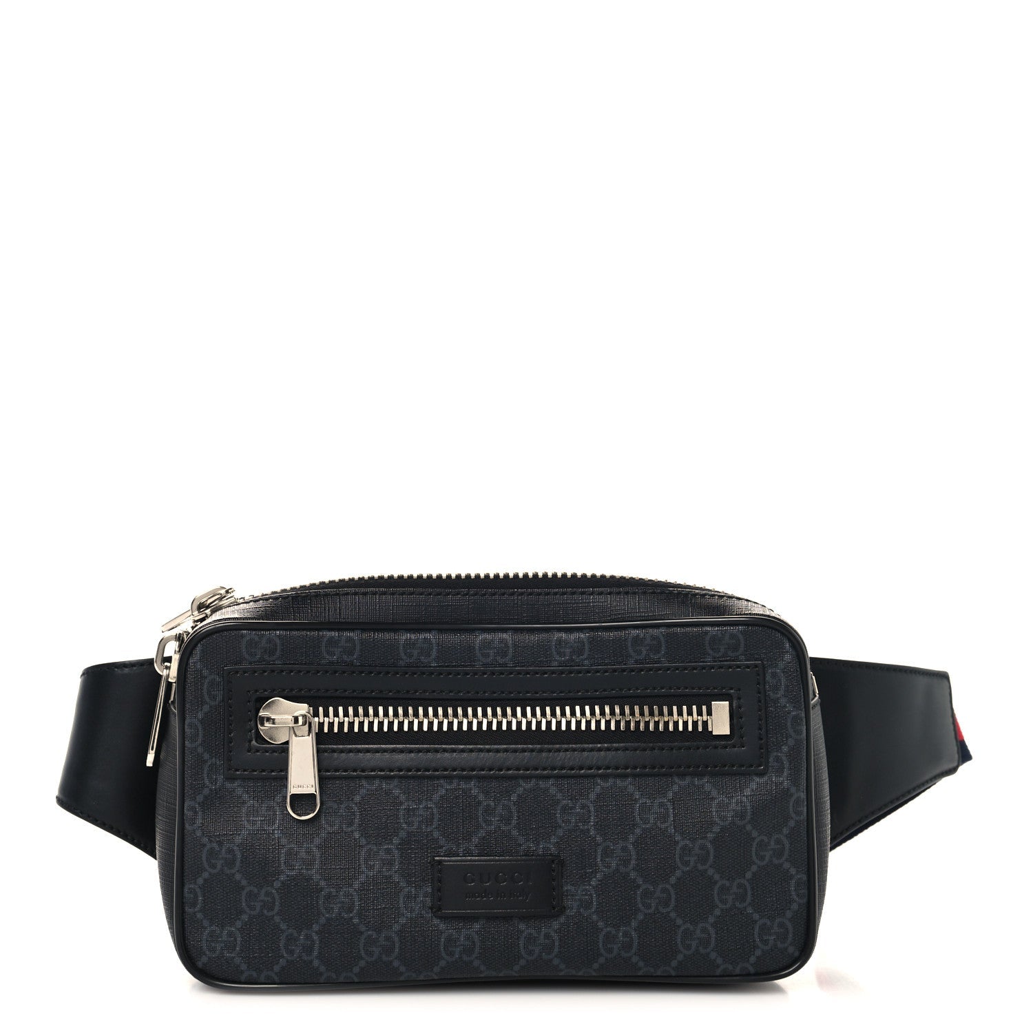 Gucci Soft GG Supreme Monogram Web Belt Bag Black Grey