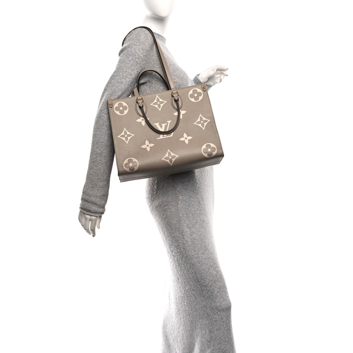 Louis Vuitton Empreinte Monogram Giant Onthego MM Tourterelle Creme