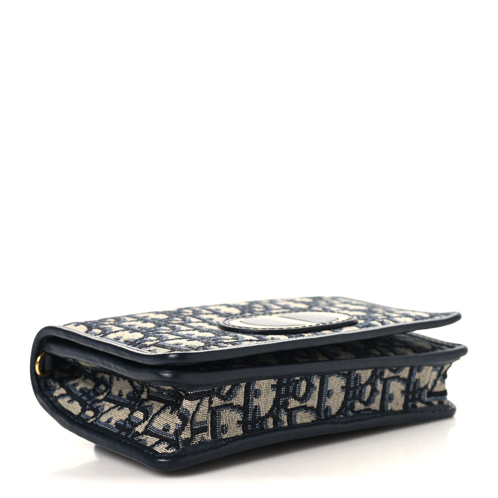 Christian Dior Oblique 30 Montaigne 2-In-1 Pouch Blue
