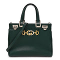 Gucci Grainy Calfskin Small Zumi Top Handle Bag Vintage Green
