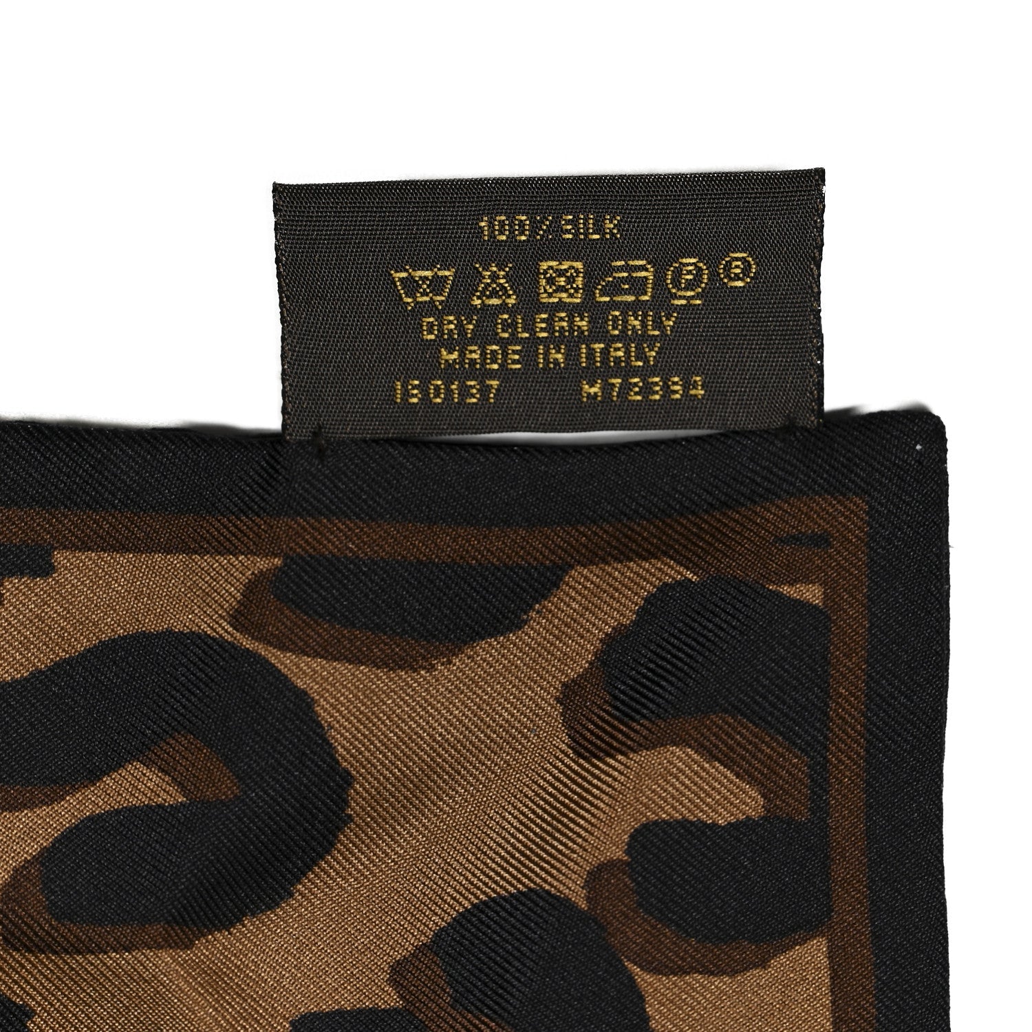 Louis Vuitton Silk Leopard Bandeau Scarf Marron