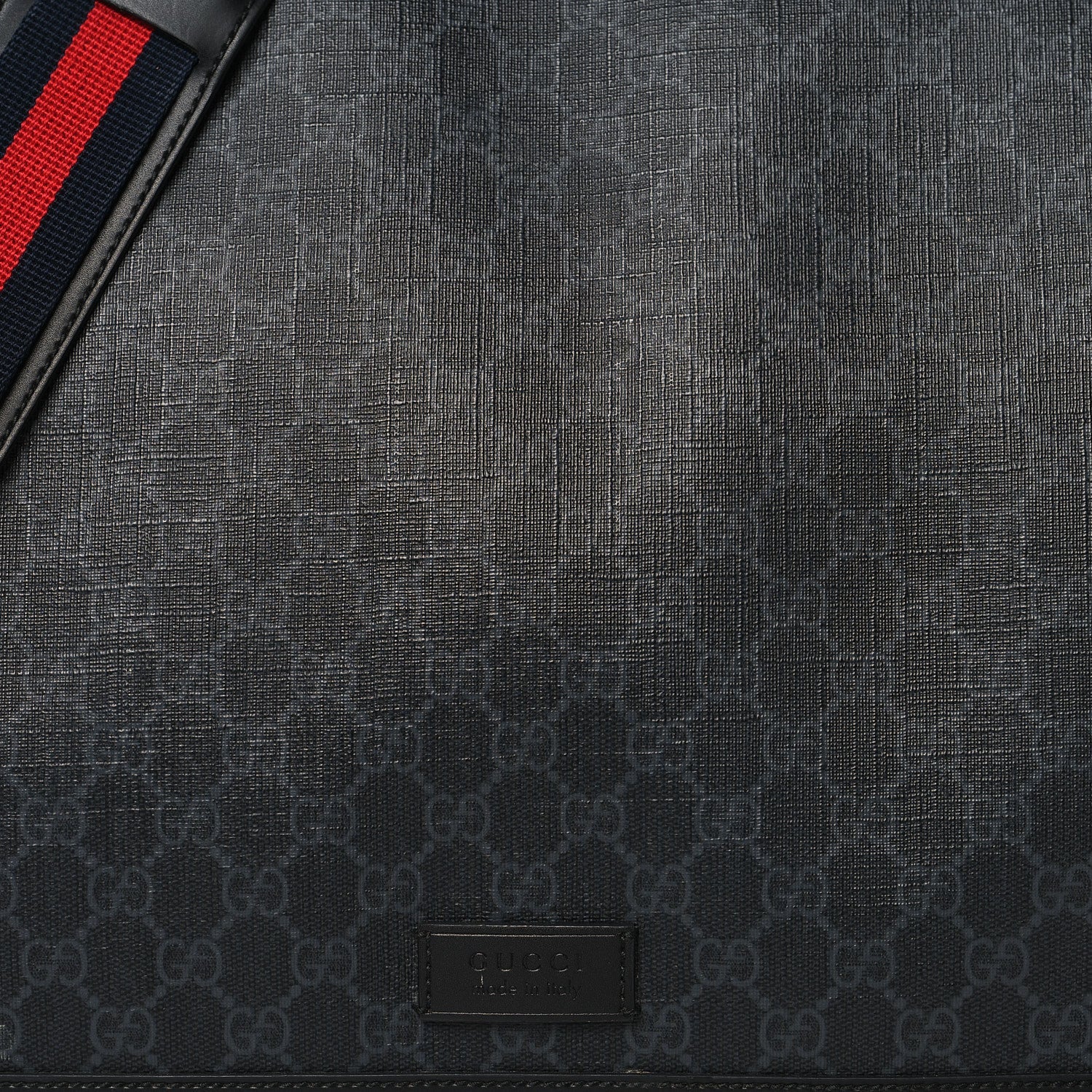 Gucci GG Supreme Monogram Web Messenger Diaper Bag Black Grey