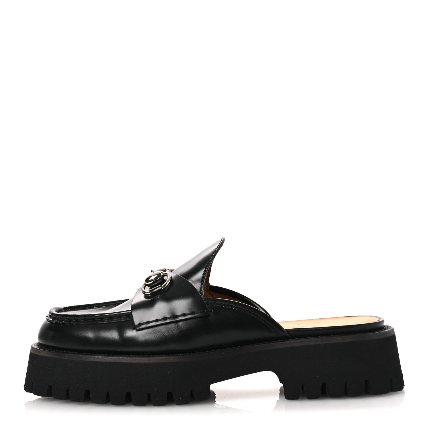 Gucci Cordovan Lux Womens Sylke Horsebit Platform Mules 37 Black