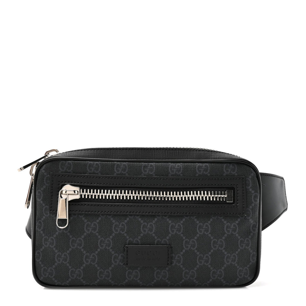 Gucci Soft GG Supreme Monogram Web Belt Bag Black Grey