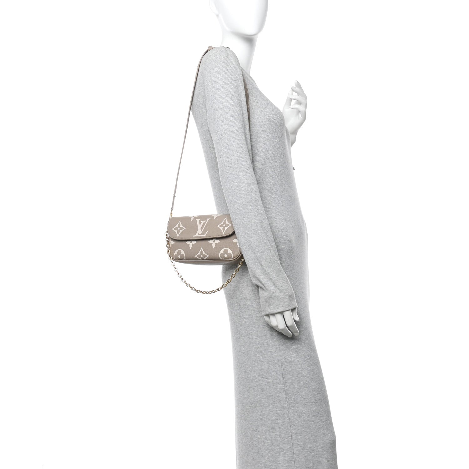 Louis Vuitton Empreinte Monogram Giant Ivy Wallet On Chain Tourterelle Creme