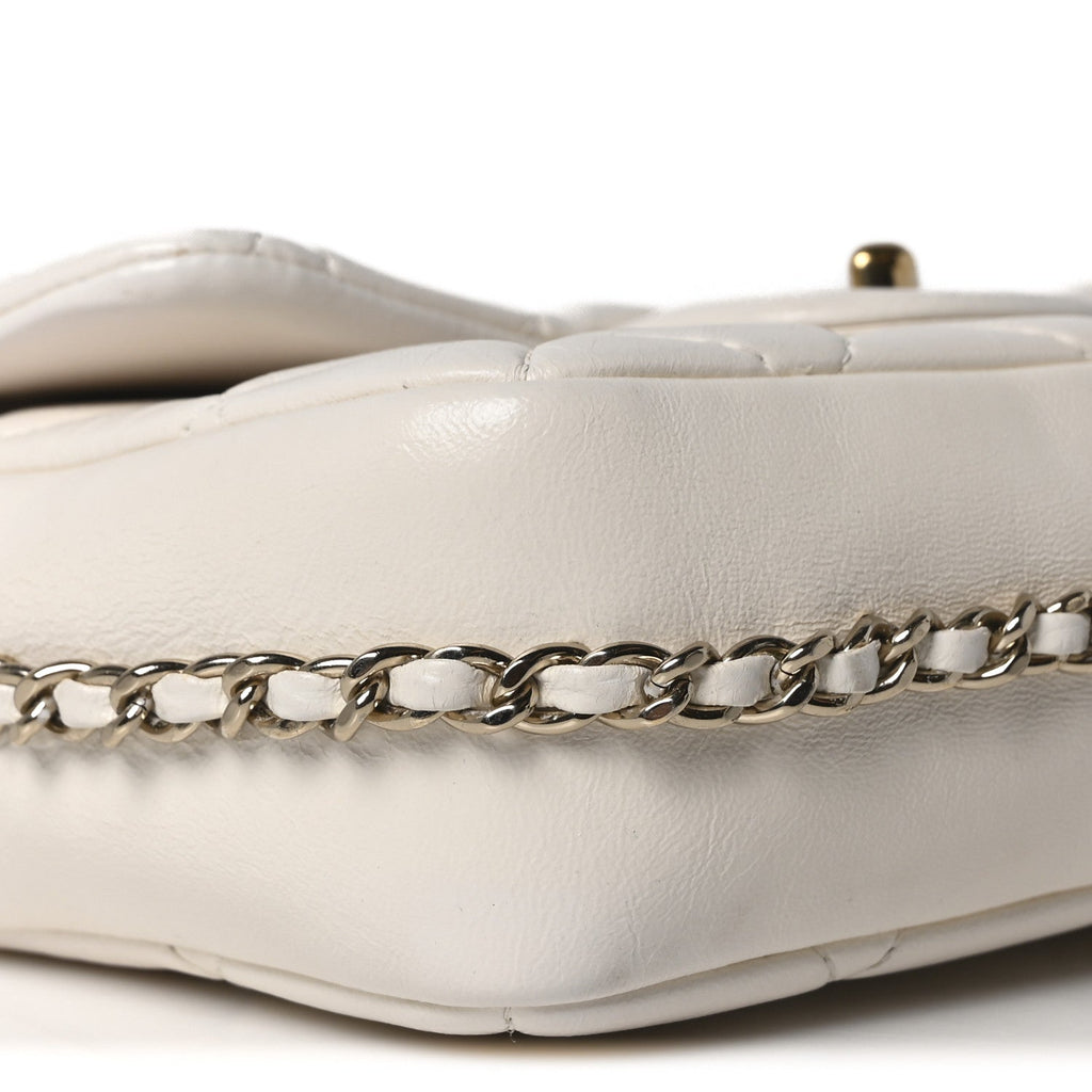 Chanel Lambskin Quilted Small My Precious Flap White