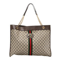 Gucci GG Supreme Monogram Large Rajah Chain Tote Beige New Acero