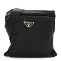 Prada Nylon Small Flat Messenger Bag Black
