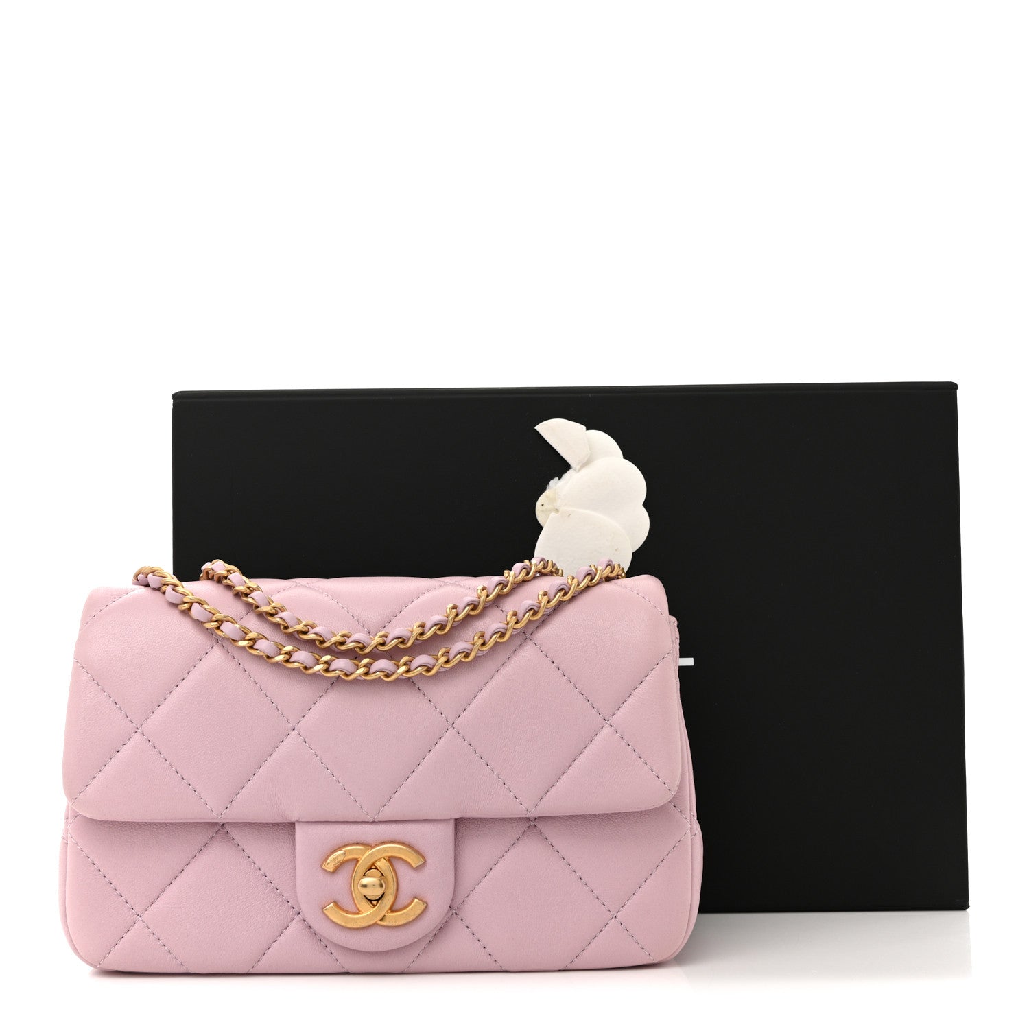 Chanel Lambskin Quilted Pearl Small Flap Light Purple