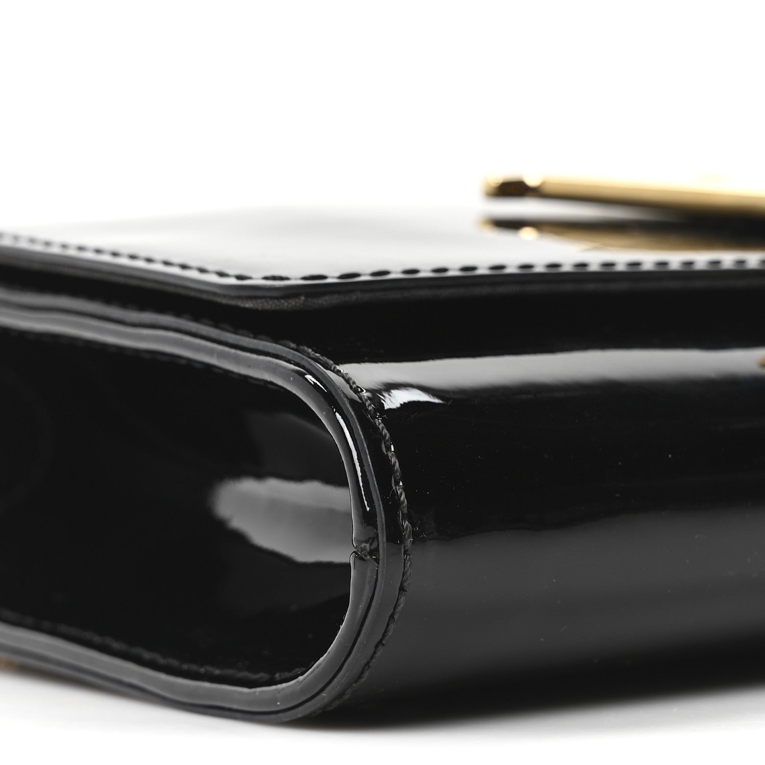 Louis Vuitton Patent Louise PM Chain Clutch Black
