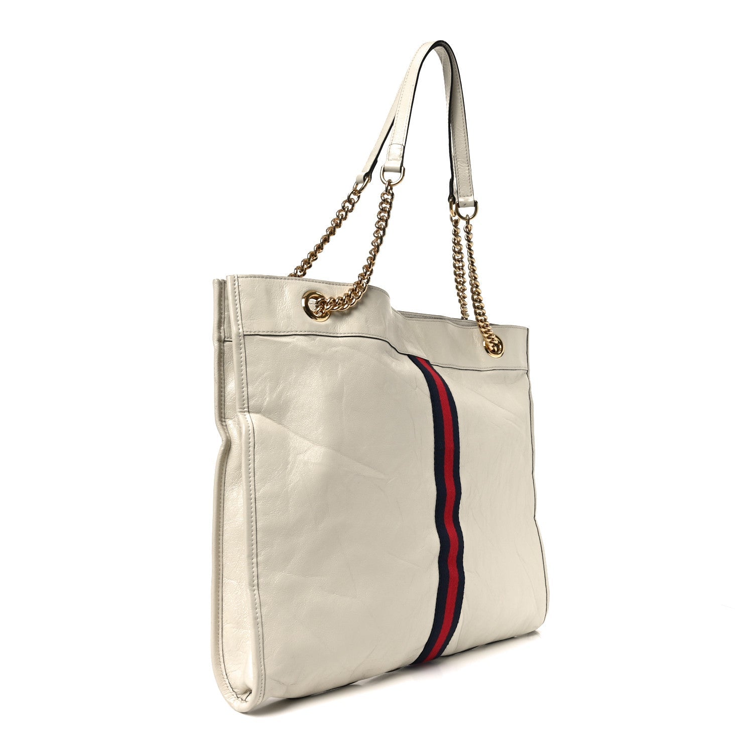 Gucci Calfskin Large Rajah Chain Tote White