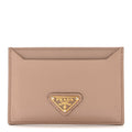 Prada Vitello Move Triangle Card Case Cipria