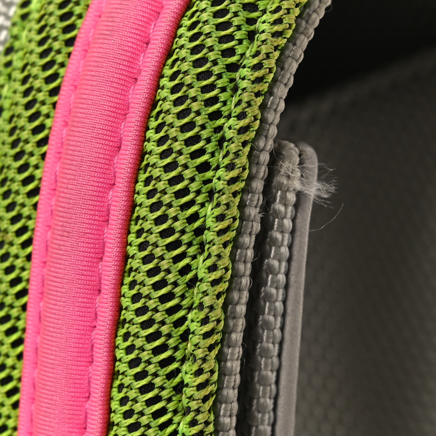 Chanel Canvas Quilted Medium Fluo Boy Flap Dark Grey Fuchsia Green