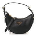 Prada Soft Calfskin Mini Arque Shoulder Bag Black