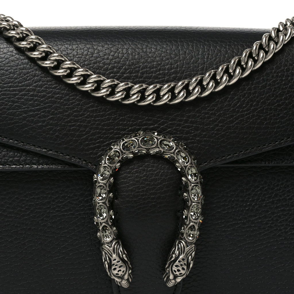 Gucci Pebbled Calfskin Small Dionysus Shoulder Bag Black