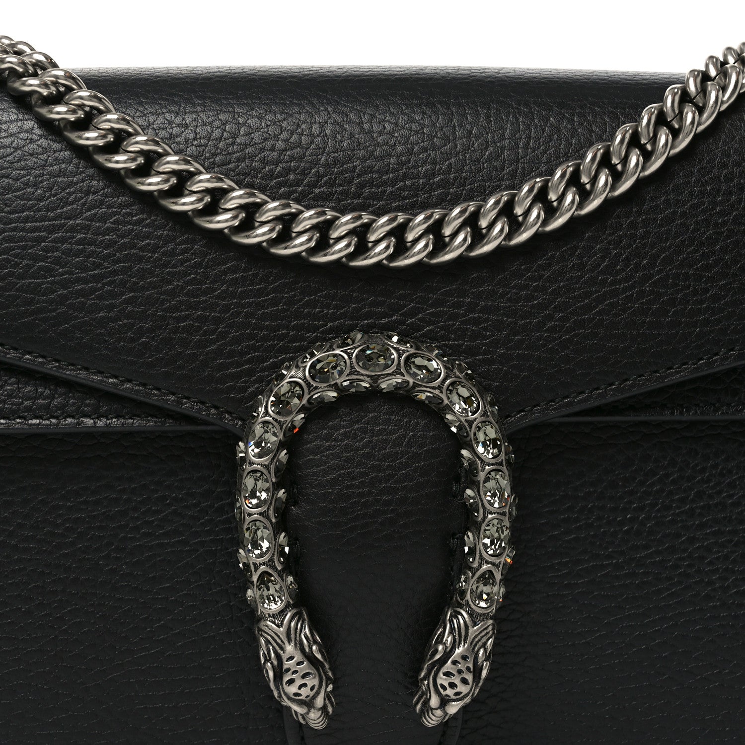 Gucci Pebbled Calfskin Small Dionysus Shoulder Bag Black