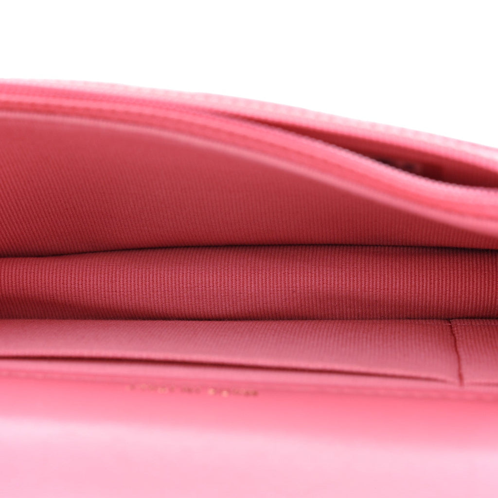 Chanel Lambskin Quilted Pillow Crush Flap Phone Holder With Chain Pink