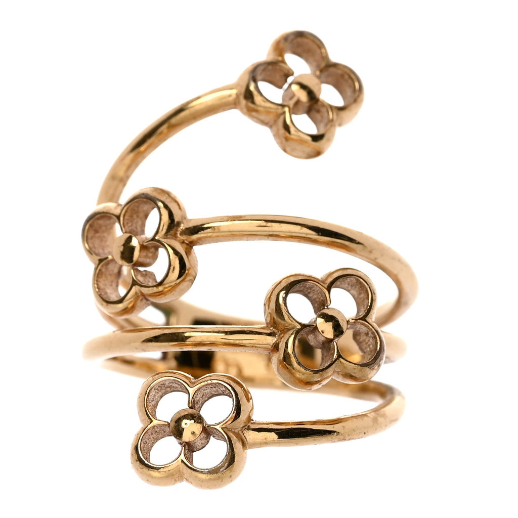 Louis Vuitton Flower Full Ring M Gold