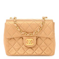 Chanel Metallic Lambskin Quilted Mini Square Flap Bronze
