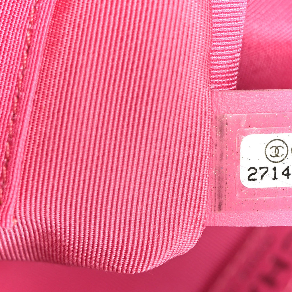 Chanel Lambskin Chevron Quilted Small Promenade Camera Case Pink