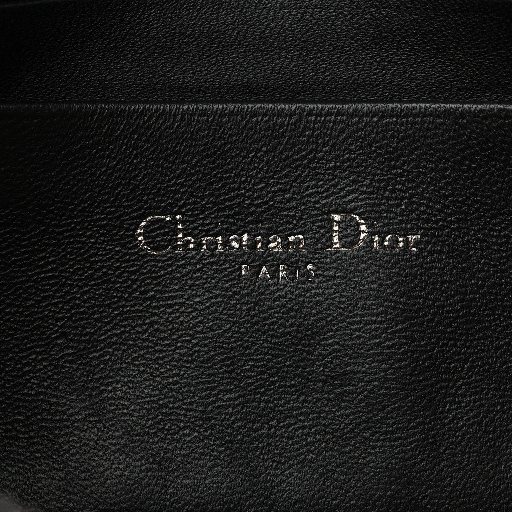 Christian Dior Calfskin Star Motif Macrocannage Mini Caro Bag Black