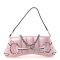 Gucci Iridescent Nappa Vertical Matelasse Medium Maxi Horsebit Chain Shoulder Bag Escape Pink